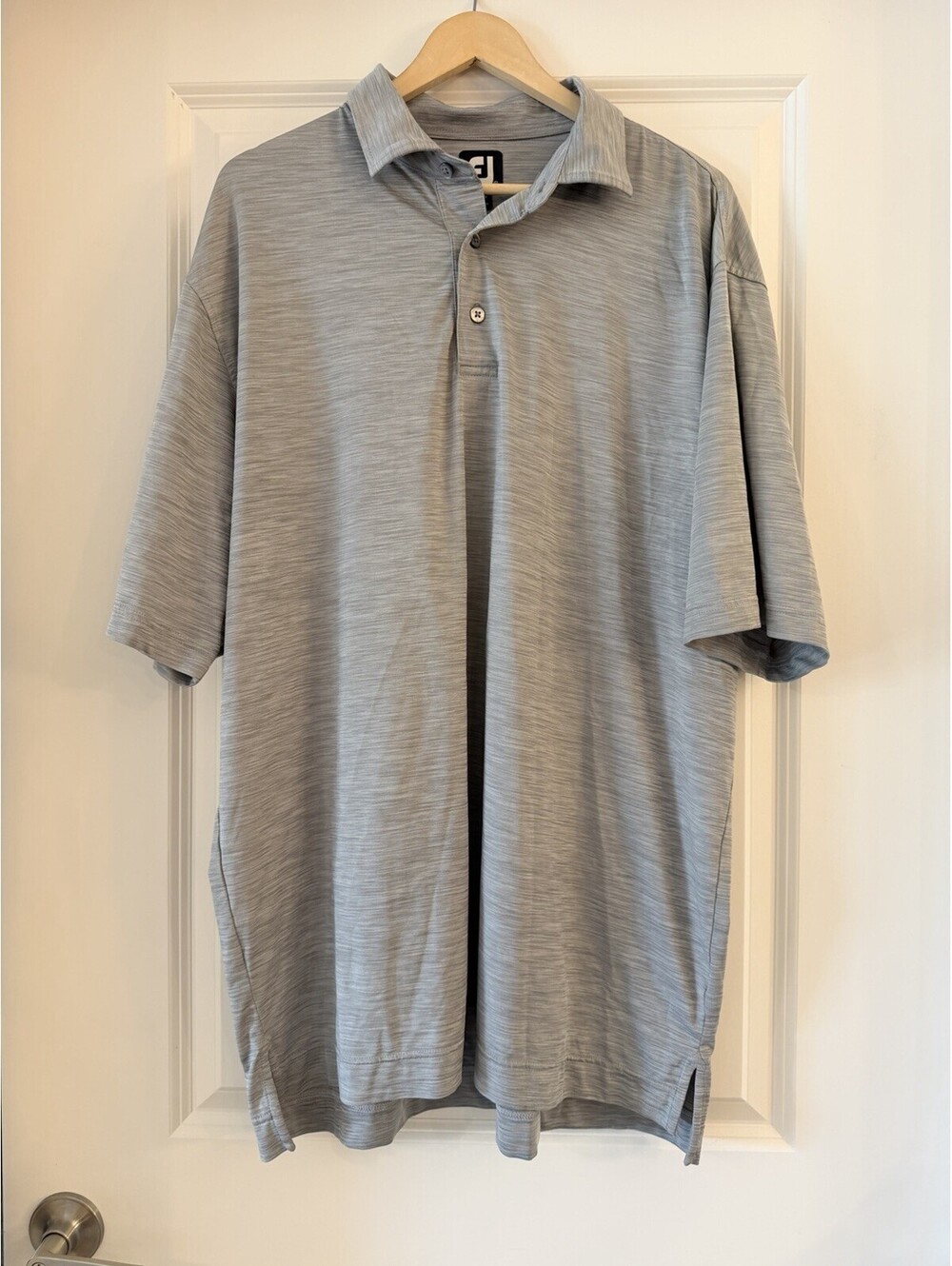 FootJoy FJ Golf Polo Shirt Men's XL Gray Performance Short Sleeve Athletic Fit